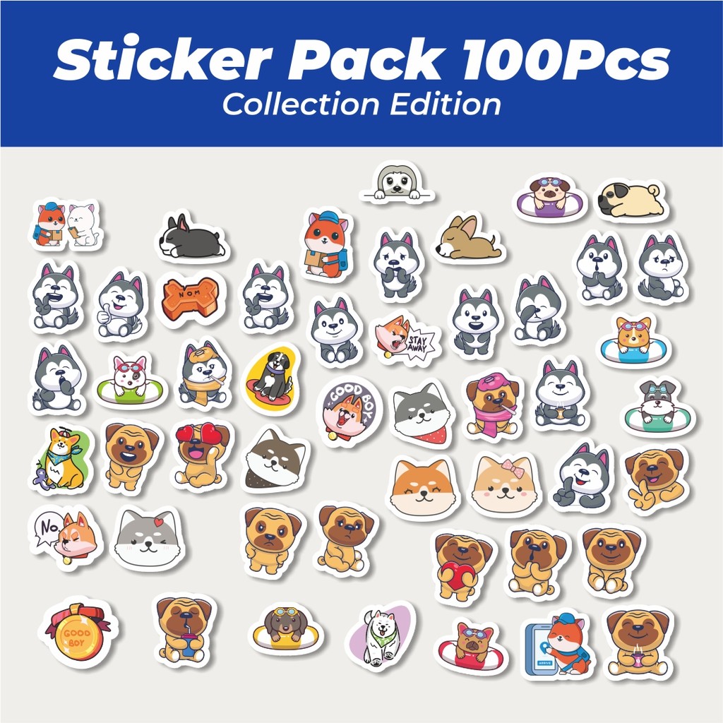 

Hot Stiker Super Kawai Doggy [Anjing Lucu] Lucu Anti Air Stikers Berperekat Waterproof Sticker Decal Buat Motor Helm Buku Journal Koper Casing HP Laptop Botol Minum
