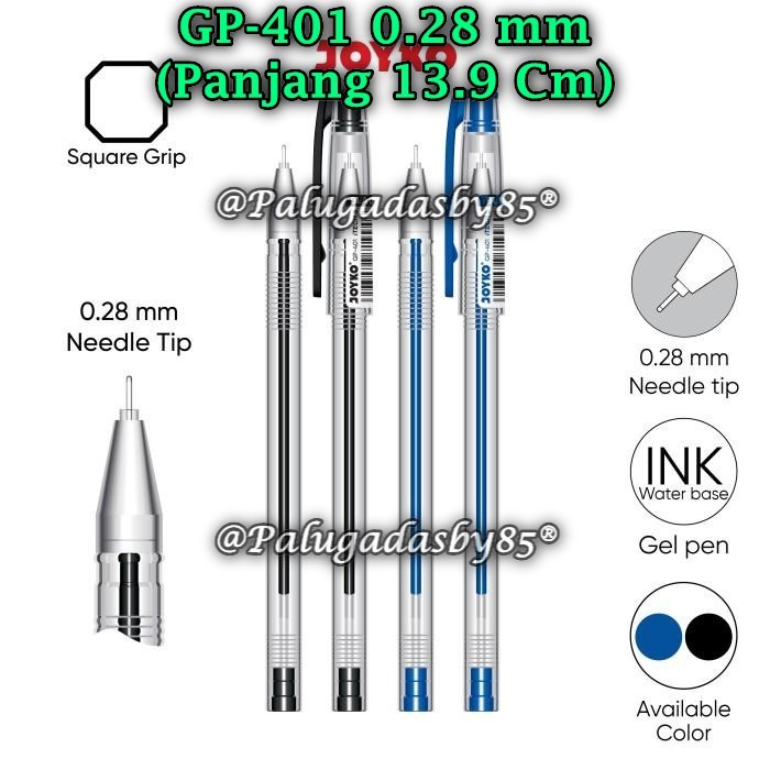 

(1 Pak/12) GROSIR Gelpen JOYKO GP-401 I-Tech 0.28 mm / Gel Pen Pulpen Pena Joyko GP-401 (Pak/12)