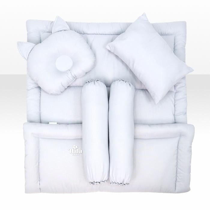 Bedcover bayi set bantal guling Motif Polos