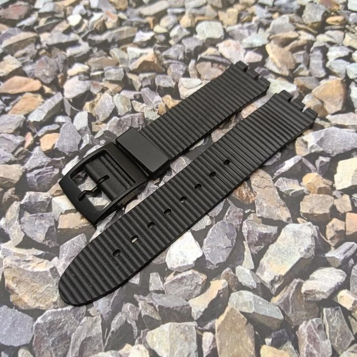 Tali Pengganti Jam Tangan Swatch Tali Jam Tali Swatch Kualitas Bagus - Hitam-Garis