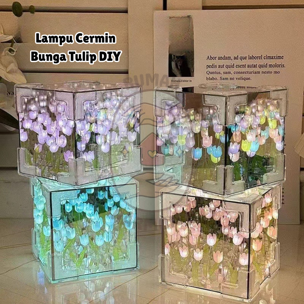 Lampu Aesthetic Bunga Tulip Lampu Tidur DIY
