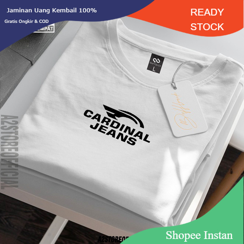COD  Baju Kaos Distro Cardinal Jeans Text Hitam Premium Quality Kaos  Lengan Pendek T-Shrit Kaos Uni