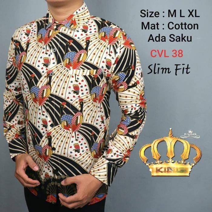 KEMEJA BATIK PRIA SLIM FIT MEWAH CBL 46