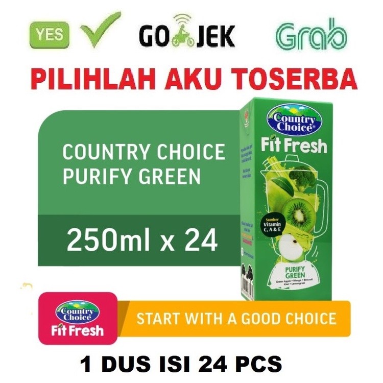 

Country Choice Fit Fresh PURIFY GREEN 250 ml - ( HARGA 1 DUS ISI 24 )