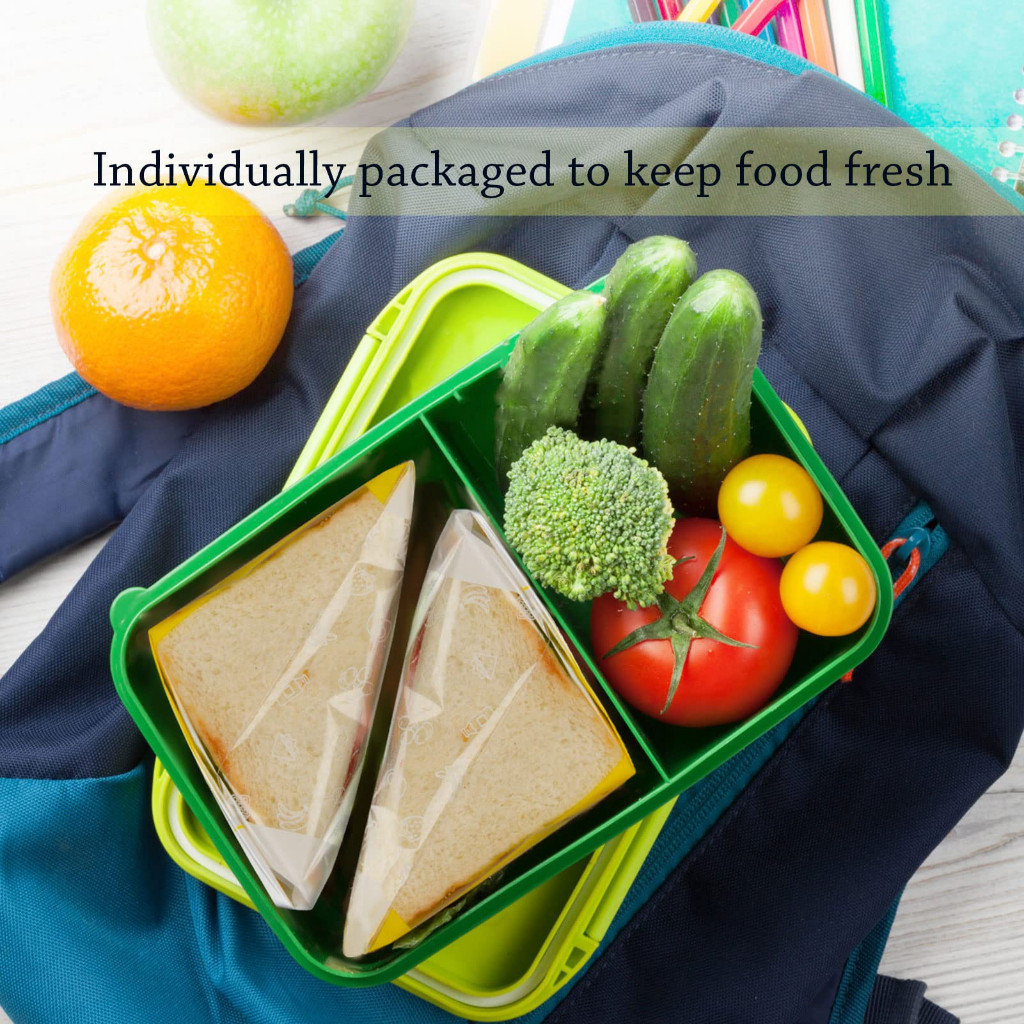 Plastik Roti Sandwich Praktis 100 Pcs / Box Sandwich Segitiga Mudah Sobek / Sandwich Bag Menyenangka