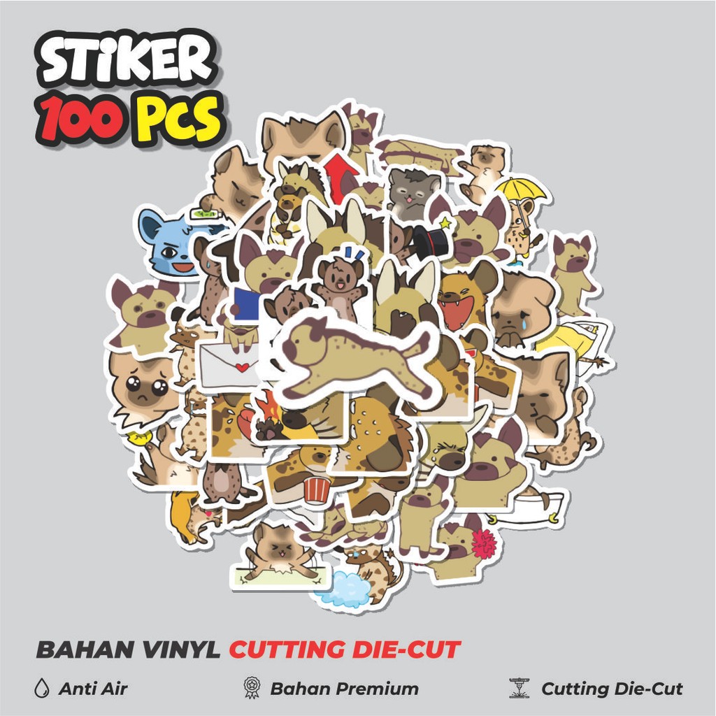 

Terbaru! 50 pcs Stiker Hewan Hyena Dekorasi Lucu Kreatif untuk Notebook, Skateboard, HP