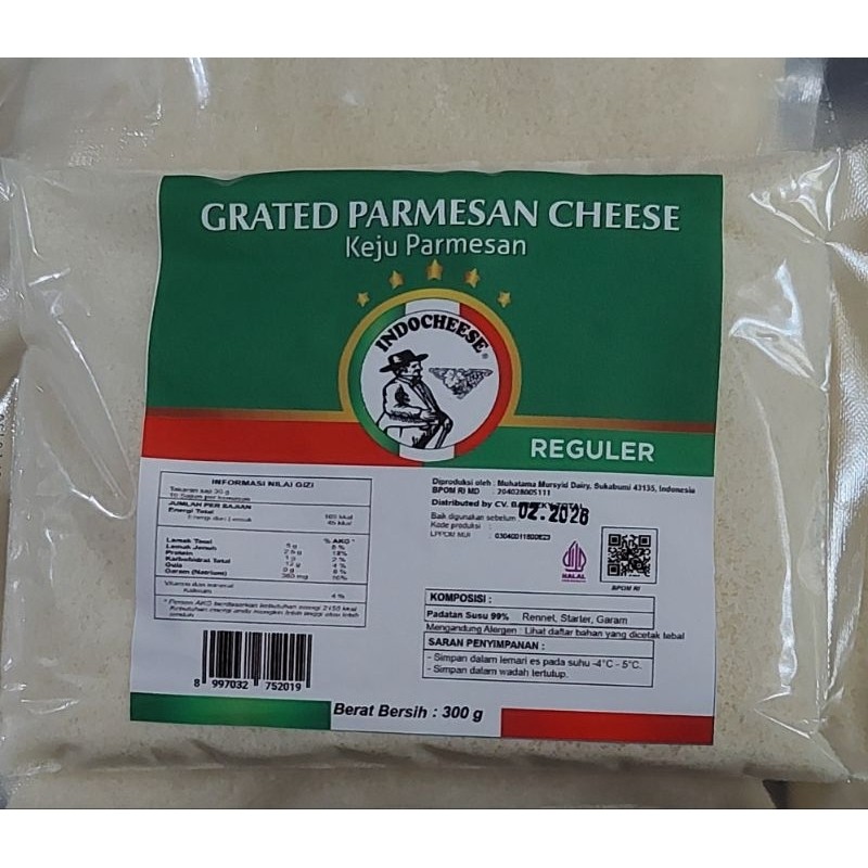 

Keju Parmesan Indocheese 300gr/GRATED PARMESAN CHEESE, 100% HALAL