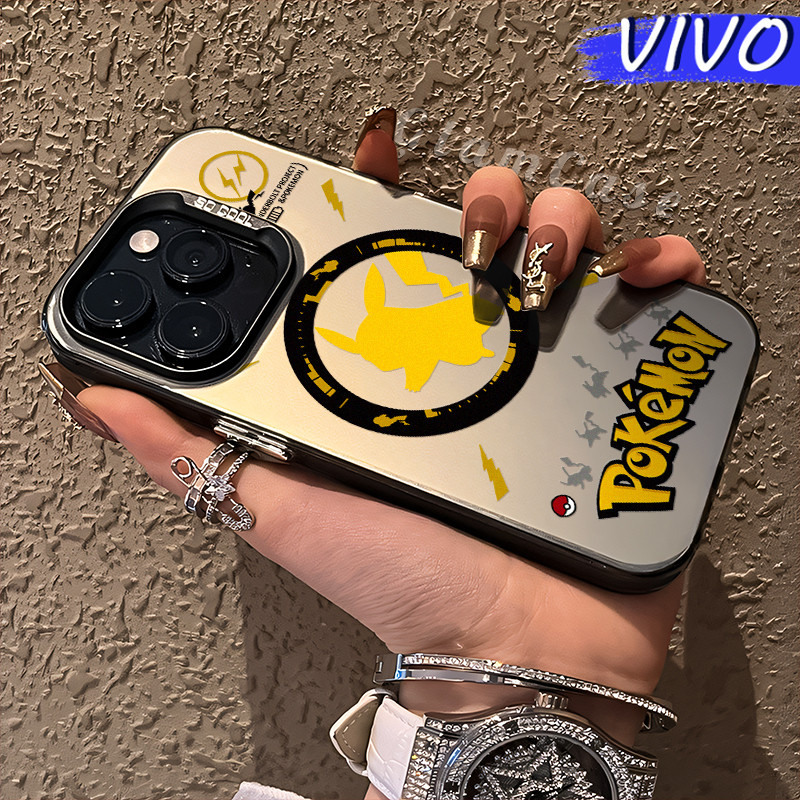 Keren Pikachu Glossy Hologram PC Case VIVO Y17s Y12 Y12S Y15s Y21 Y03 Y16 Y22 Y18 Y02 Y17 Y27s Y30 Y
