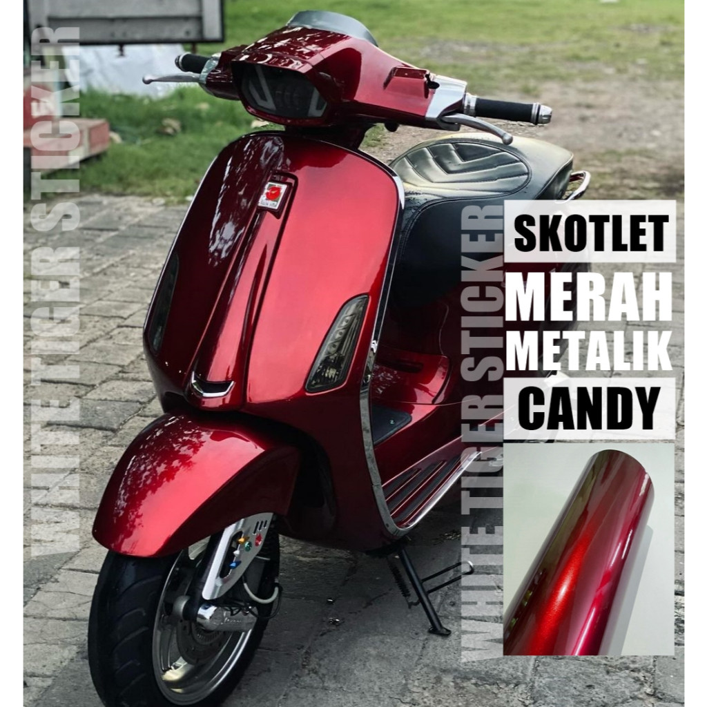 Skotlet Stiker Motor Merah Candy Scotlite Red Candy Skotlet Merah Marun Candy Skotlet Merah Maroon