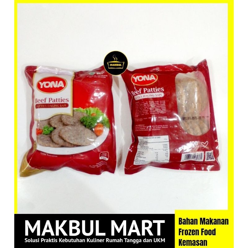

Yona Beef Patties 1000gr Frozen Food Praktis