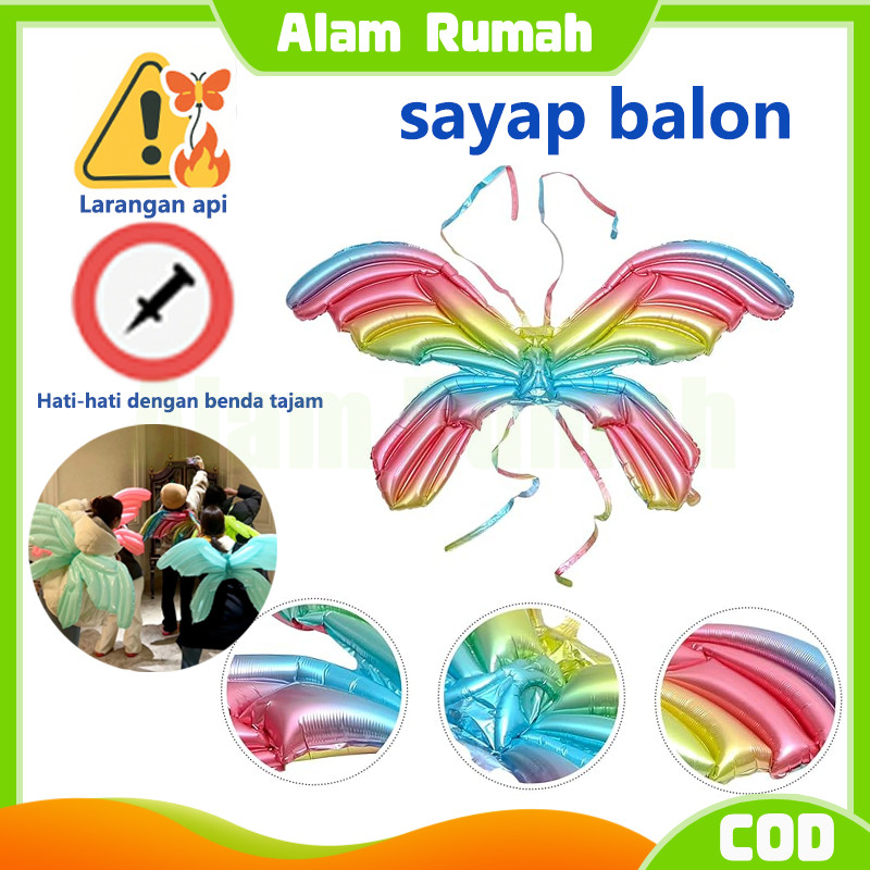 sayap balon / balon sayap kupu-kupu warna-warni / besar balon foil kupu-kupu