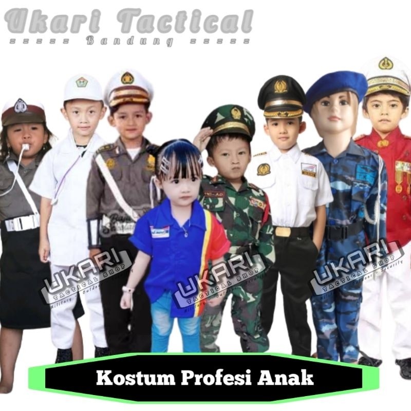 FREE ONGKIR TERLENGKAP Baju polisi anak kecil masinis pocil kostum profesi anak tentara army indomar