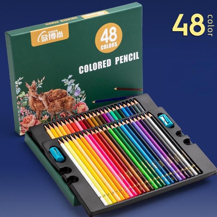 

【M-MT】DISKON!!! OBOS Oil Pencil Color Pensil Warna Minyak 48/72 Pencil Color Set High Grade Oil Pencil Stationery - 48 Warna