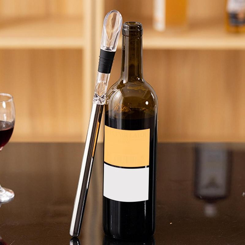 Stainless Steel Ice Wine  iller Stick With Wine Pourer Wine Cooling Stick Cooler Beer Beverage Froze