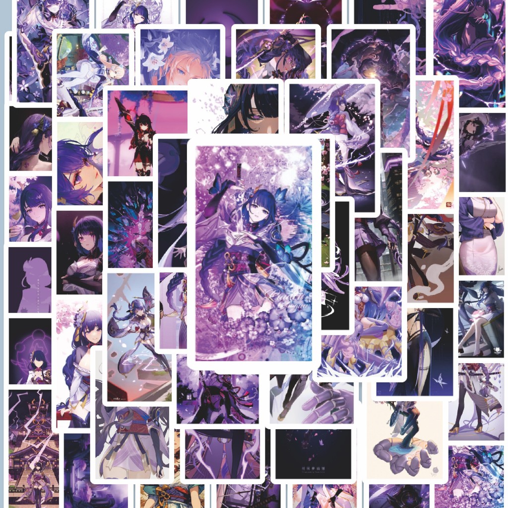 

100PCS Lucu Stiker Poster Anime Purple/Ungu Stiker Aesthetic Stiker Anti Air Stikers Berperekat Waterproof sticker decal buat Motor Helm Buku Journal Koper Casing HP Laptop Botol Minum Hadiah anak