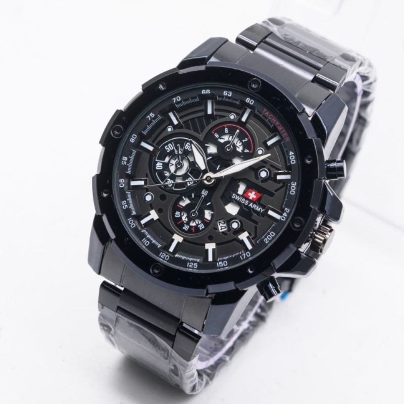 Promo Jam Tangan Pria/ Jam Tangan Cowok Swiss AAA+Chrono Variasi Premium Anti Air Mode Analog Tali R