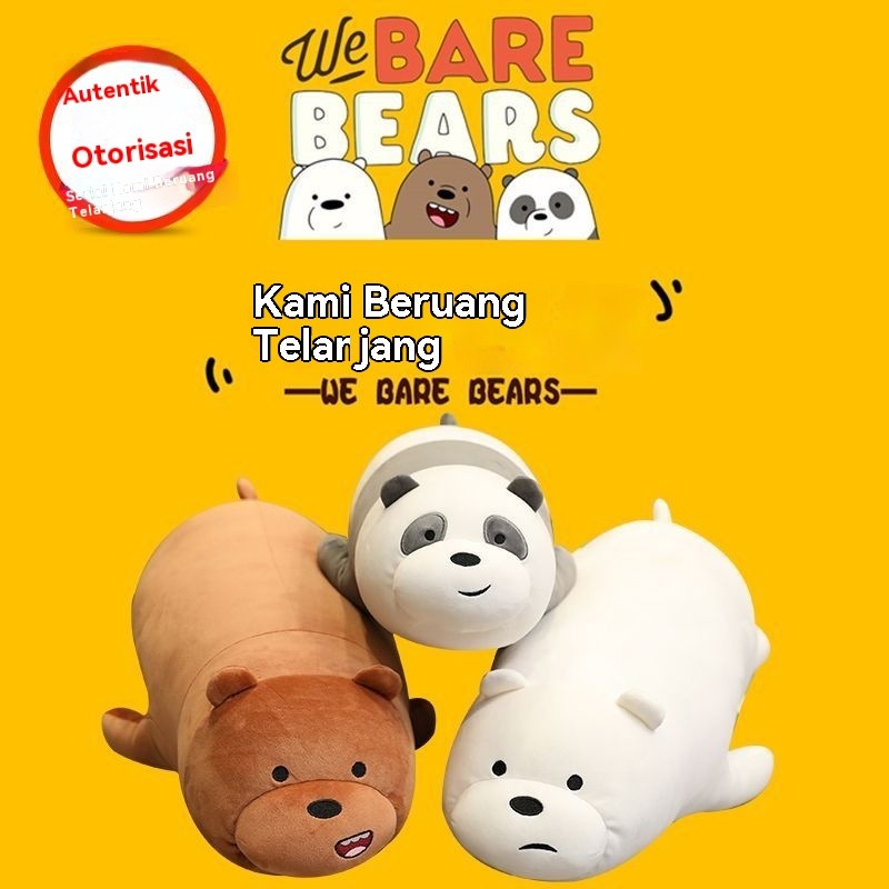 Mainan Plush Resmi We Bare Bears Beruang Kutub Boneka Hewan Pelukan Beruang Bantal Besar Hadiah Tidu