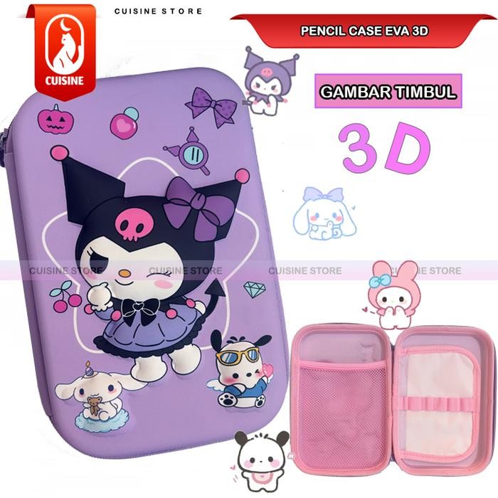 

[New Arrival] kotak pensil 3D Timbul EVA UNICORN STAR WARS 22 CM Tempat pensil Pulpen anak Sekolah / Pencil case 3D kotak pensil - Kuromi Ungu Eva