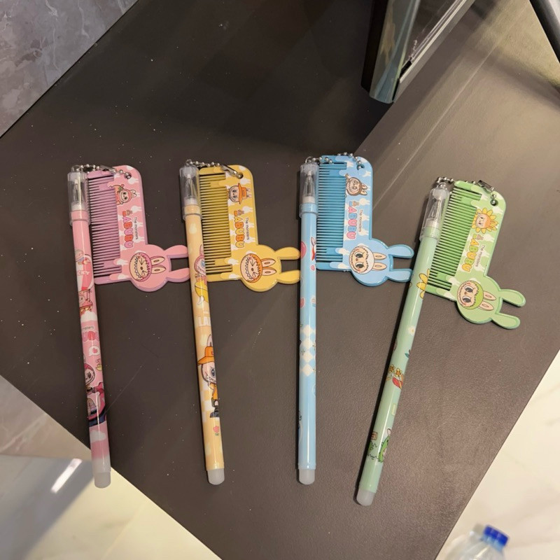 

MDL 1Pcs Pulpen Labubu Sisir Pulpen Gel Alat Tulis Anak Lucu Pulpen Labubu