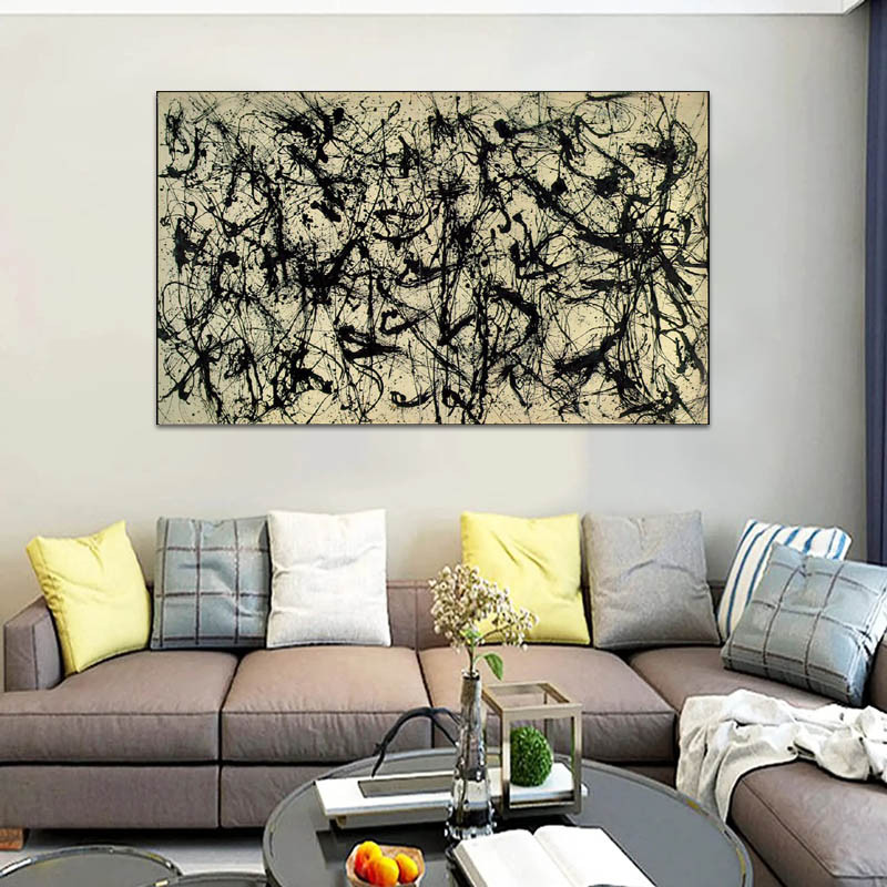

Abstract oil painting on canvas,Number 32 by Jackson Pollock,Hand painted famous painting replica,paintings wall decoration