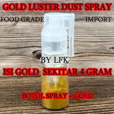 

RAINBOW EDIBLE DUST METALLIC LIGHT GOLD + BOTOL SPRAY LUSTRE DUST BRUSH LUSTER EMAS FOOD EDIBLE PEWARNA CHEF CHOCOLATE NYOKLAT DEKORASI KUE FONDANT CHOCOLATE BUTTERCREAM WHIP BAKPAU MOON CAKE
