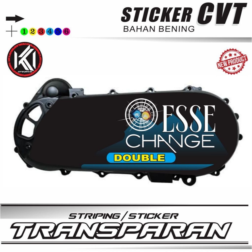 VARIASI Esse Change Double Striping Sticker TRANSFARAN/TRANSPARAN CVT Bahan Bening STRIPING