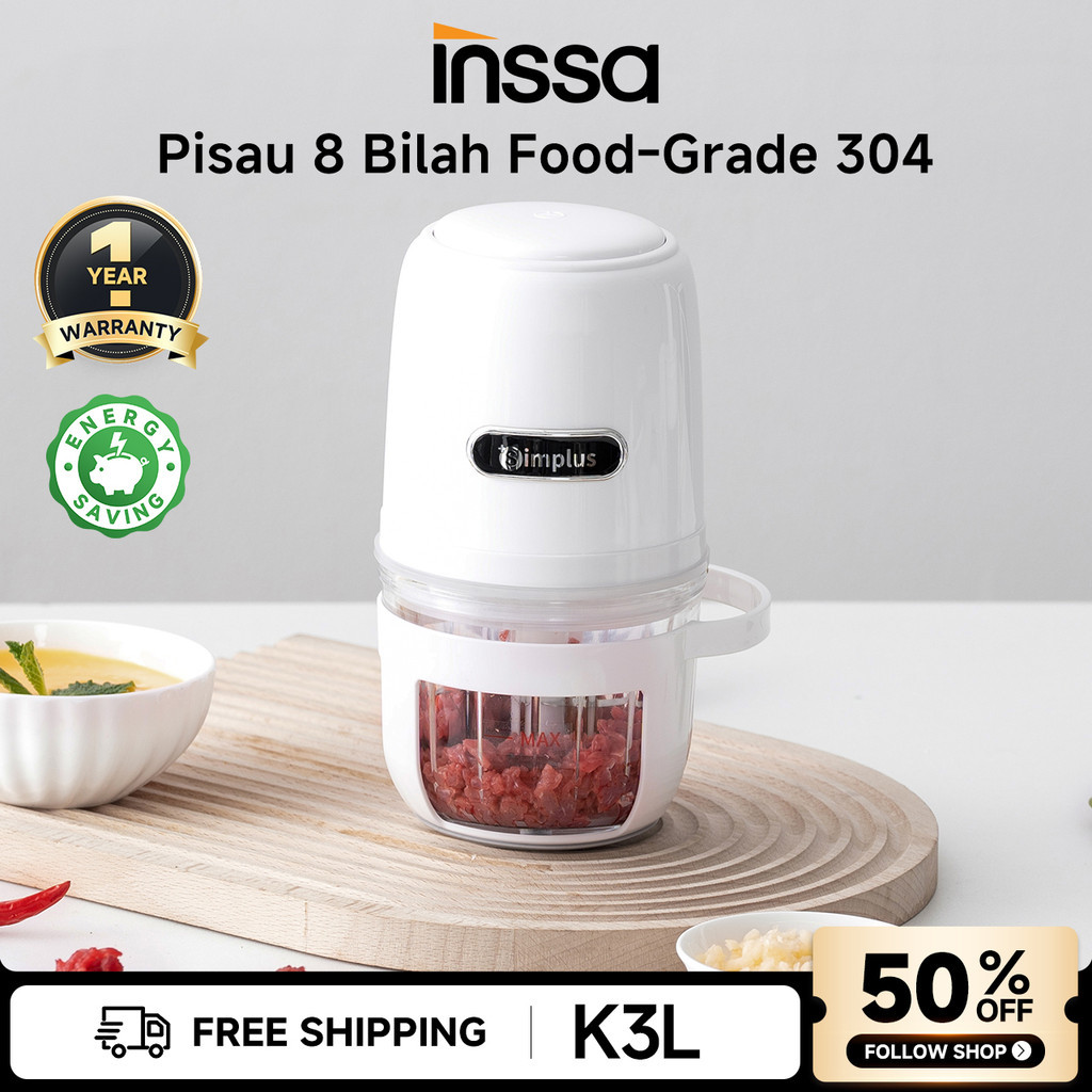INSSA Chopper Blender Portable Penggiling Alat Makanan Bayi MPASI Elektrik