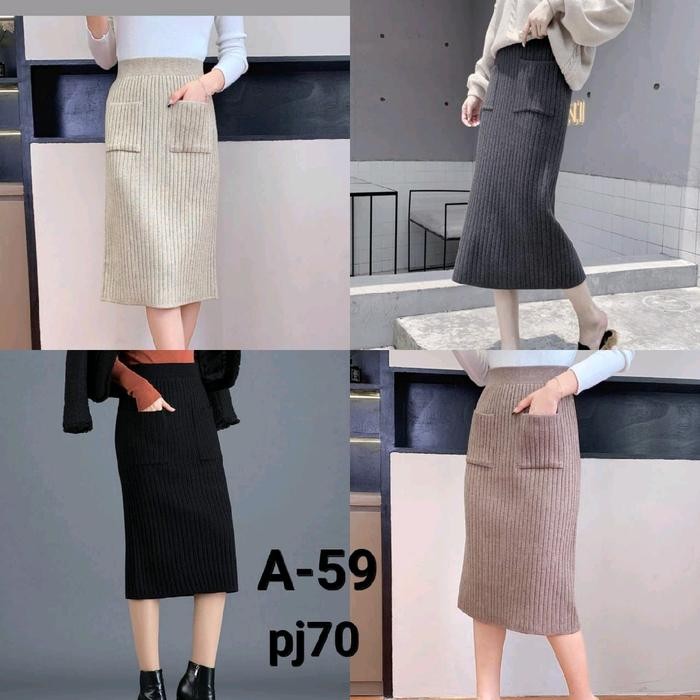 Rok Rajut Import 7/8 A.59 - Hitam