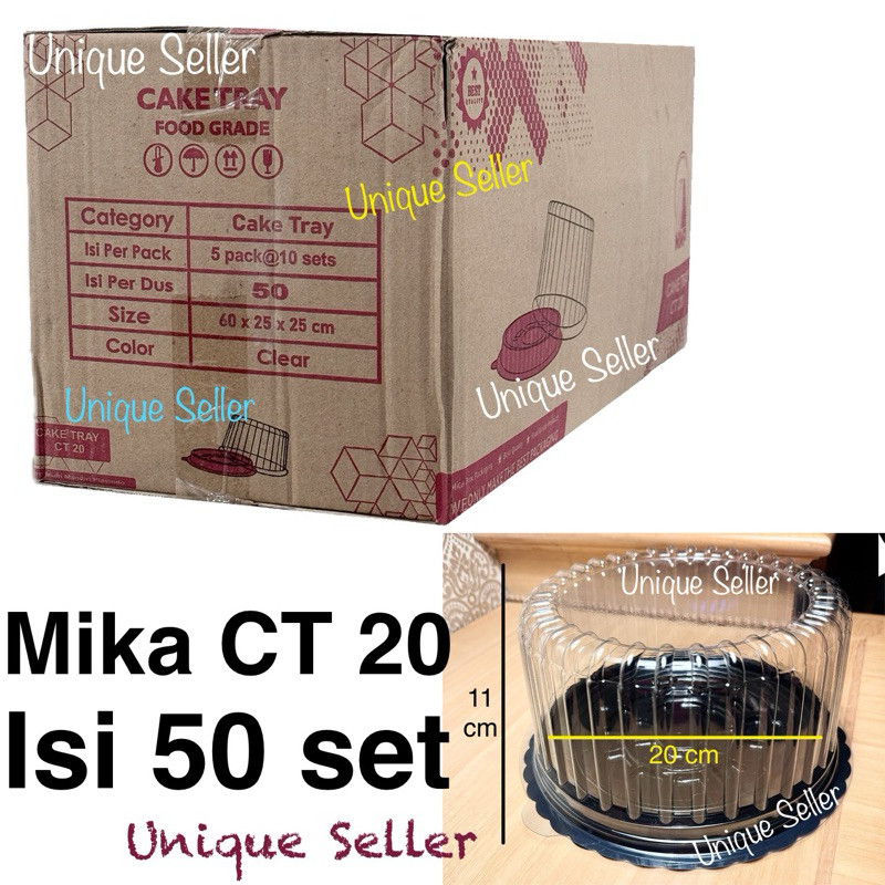 [1Dus] Mika CT 20 cm Bulat isi 50 Set / Mika Cake Tray 20 / Mika CT 20 Bulat Diameter 20 cm Tinggi 1