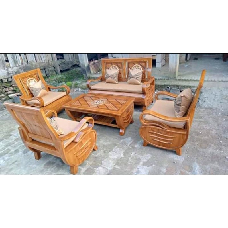 Kursi Ruang Tamu/Kursi Tamu Mewa/Kursi Tamu Gajah Tulang Jati Asli