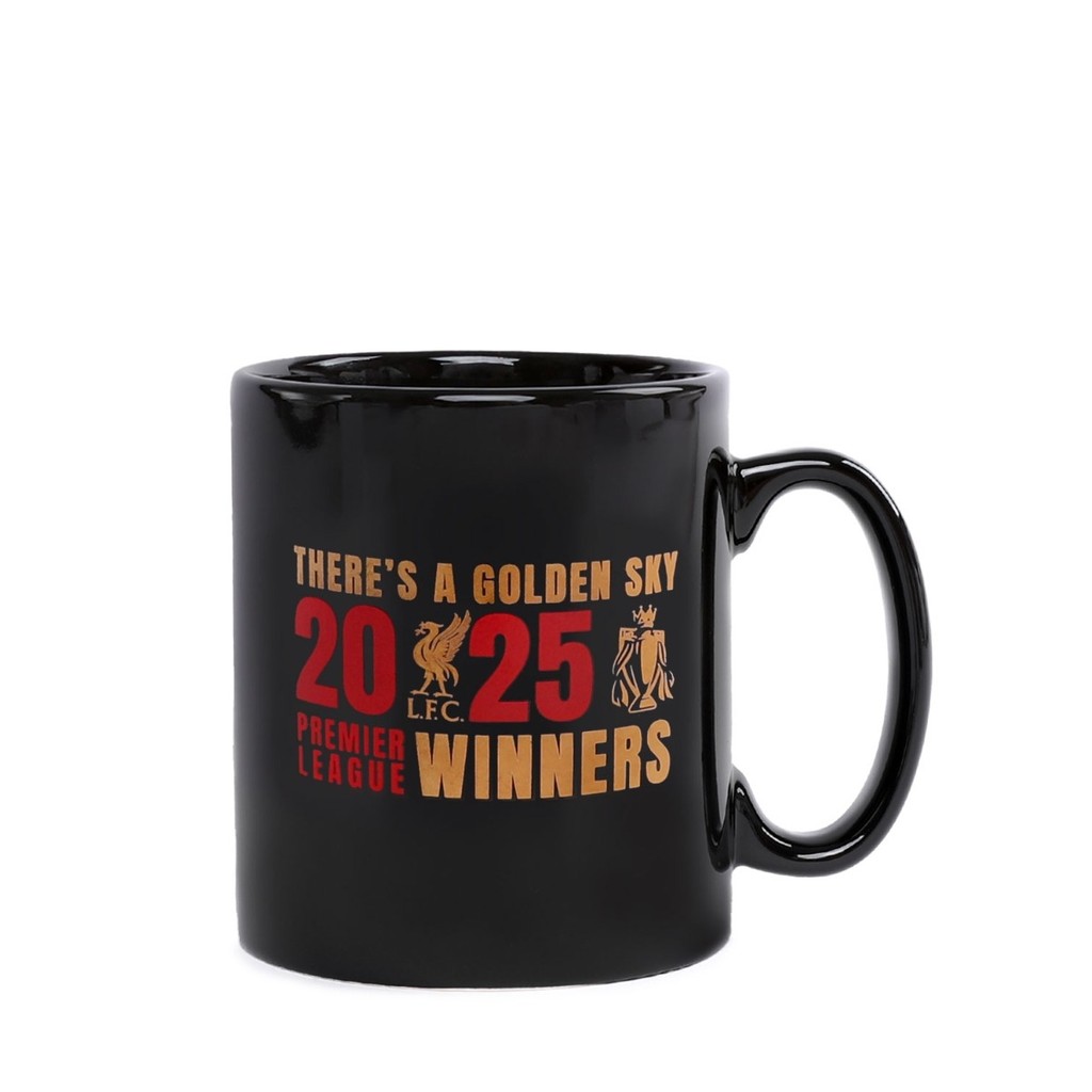 LFC EPL Champions 24/25 Mug Black, Gelas Liverpool FC, Official Licensed Product