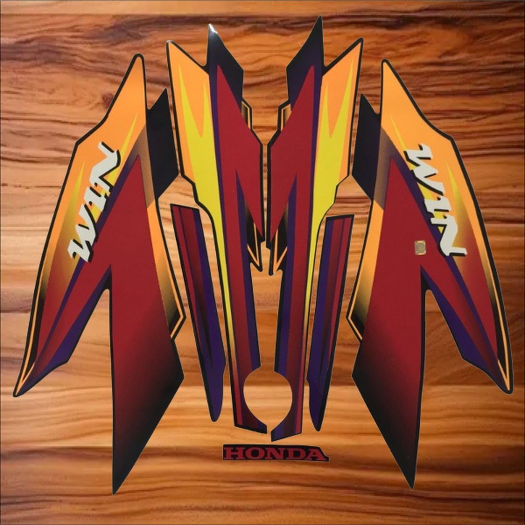 STICKER STANDAR WIN 100 TAHUN 2005 MERAH STRIPING STANDAR WIN 100 TAHUN 2005 BERKUALITAS DAN MURAH M