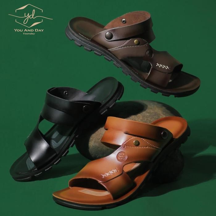 Sandal kulit pria import original 100% kulit asli murah terbaru 2024