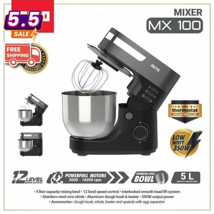 Standing Mixer Mitochiba MX100 Hemat Listrik 300W
