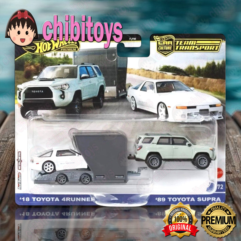 Hot Wheels Premium Team Transport 89 Toyota Supra 18 Toyota 4Runner