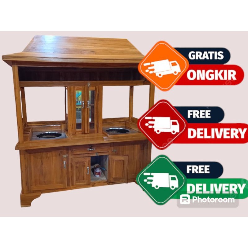 gerobak bakso mie ayam kayu jati joglo