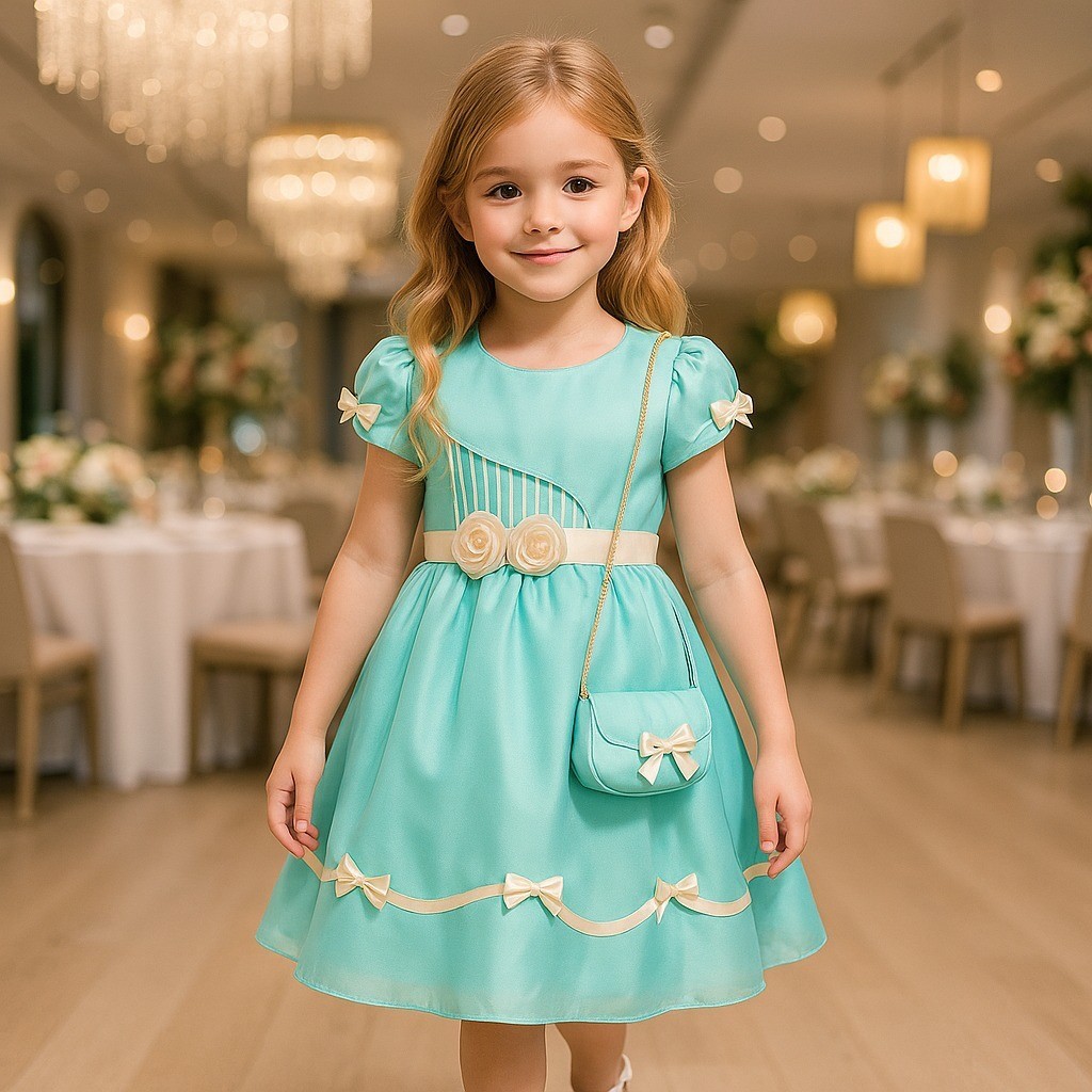 FLASH SALE/ TWO MIX - Baju Dress Pesta Anak Perempuan Cewek Satin 1-12 Tahun 4285