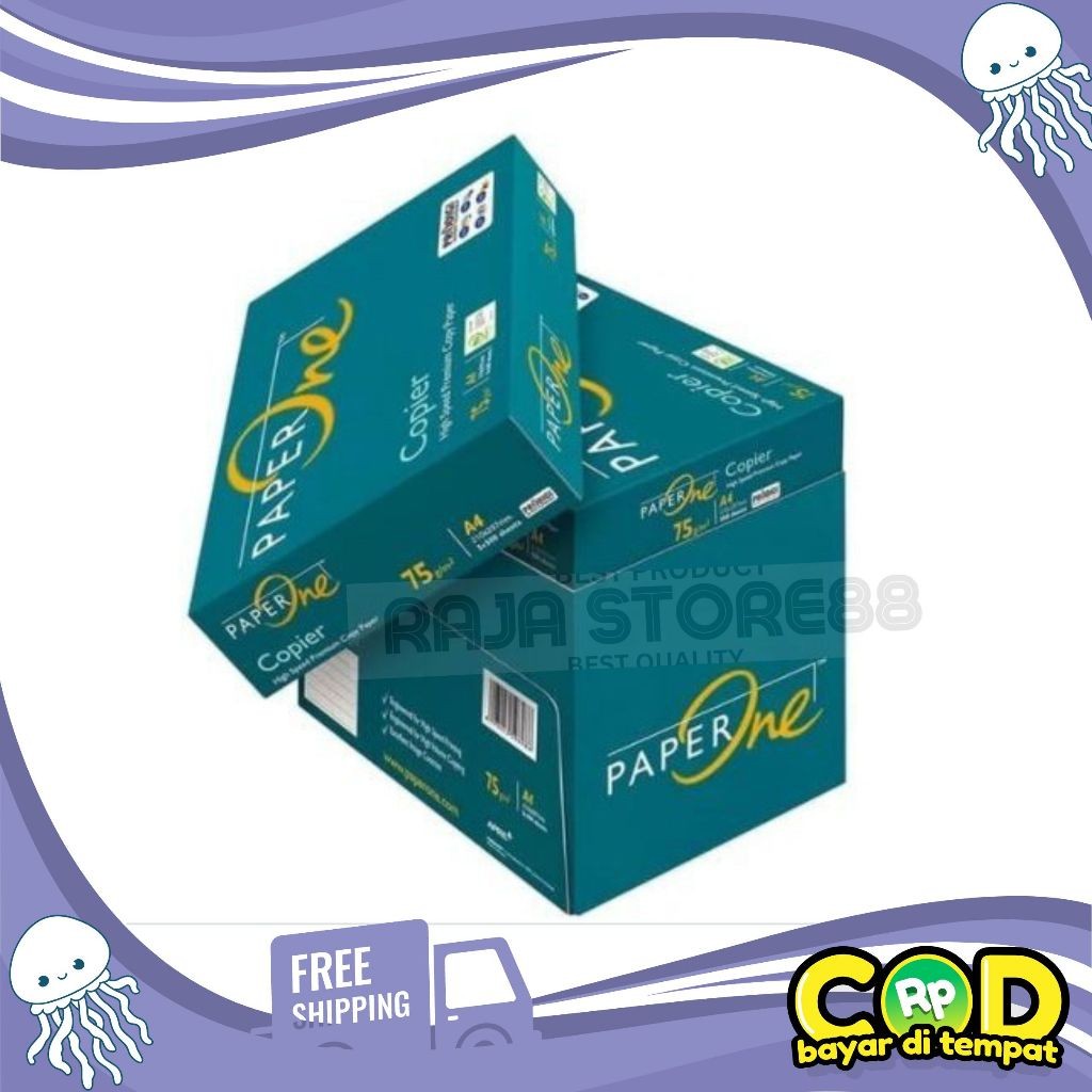 

(Instant)Kertas HVS Putih A4 75Gr (5 Rim) PaperOne