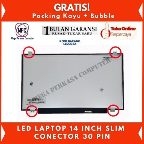 Lcd Led Laptop 14 Inch Slim 30 Pin