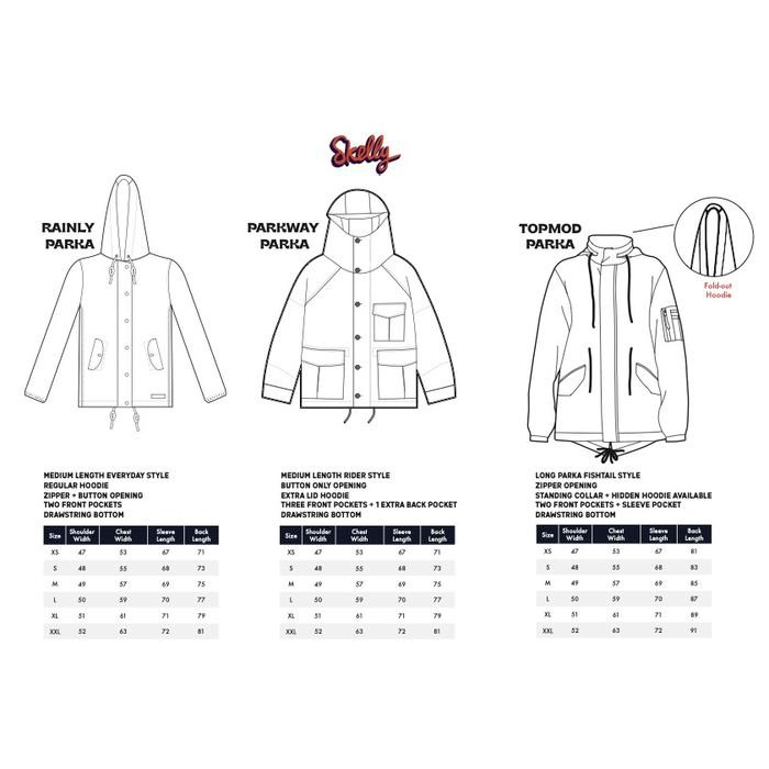 Skelly Ladies Jaket Parka Wanita SS21 Parkway Parka Buttoned Blue - BLUE, L