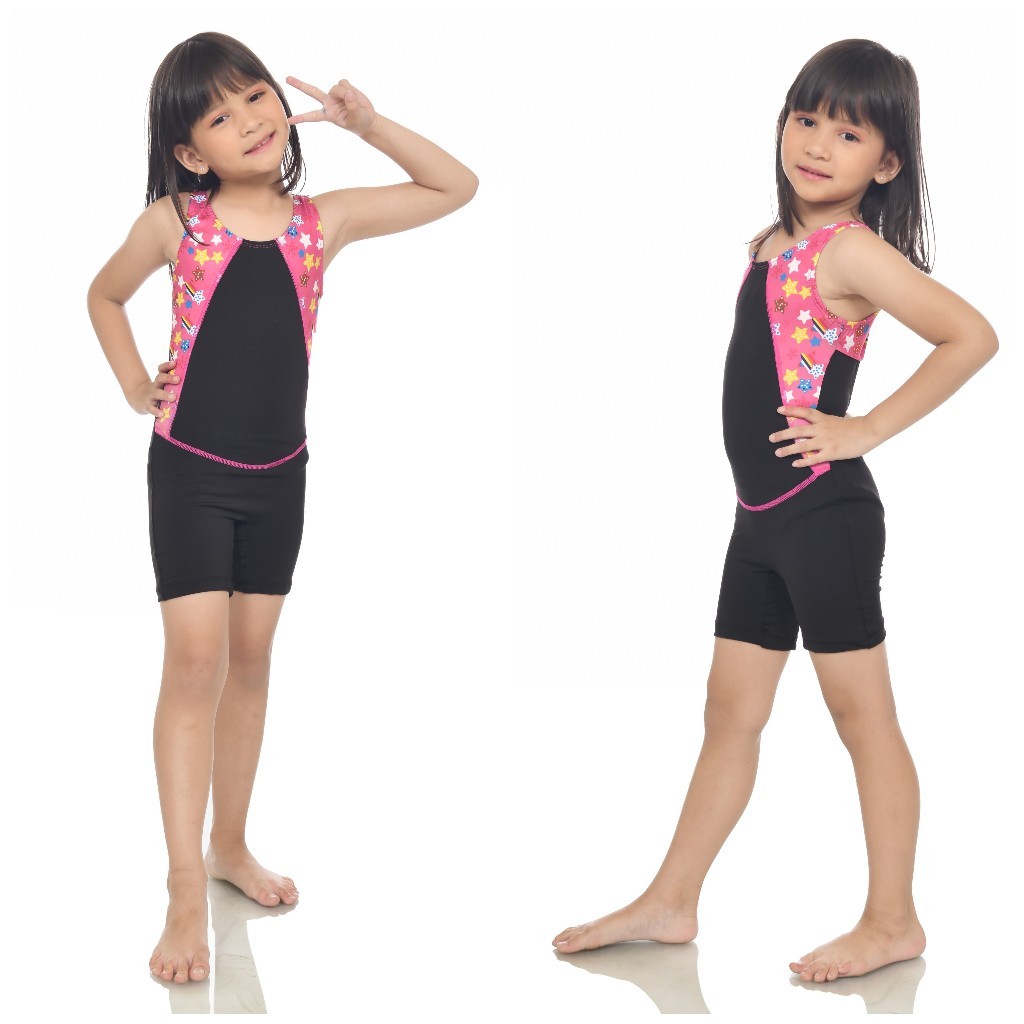 Baju renang anak perempuan / baju renang anak Atlit usia 4-8 tahun