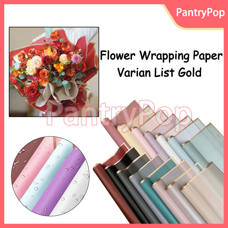 

20 Lembar Flower Wrapping Paper / Solid Emas Kertas Buket Bunga Florist Kertas Kado / Flower Wrapping Paper Varian List Gold