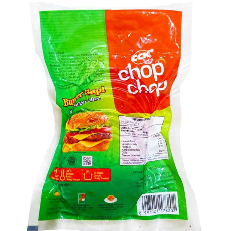 

chop chop daging burger 250 gr