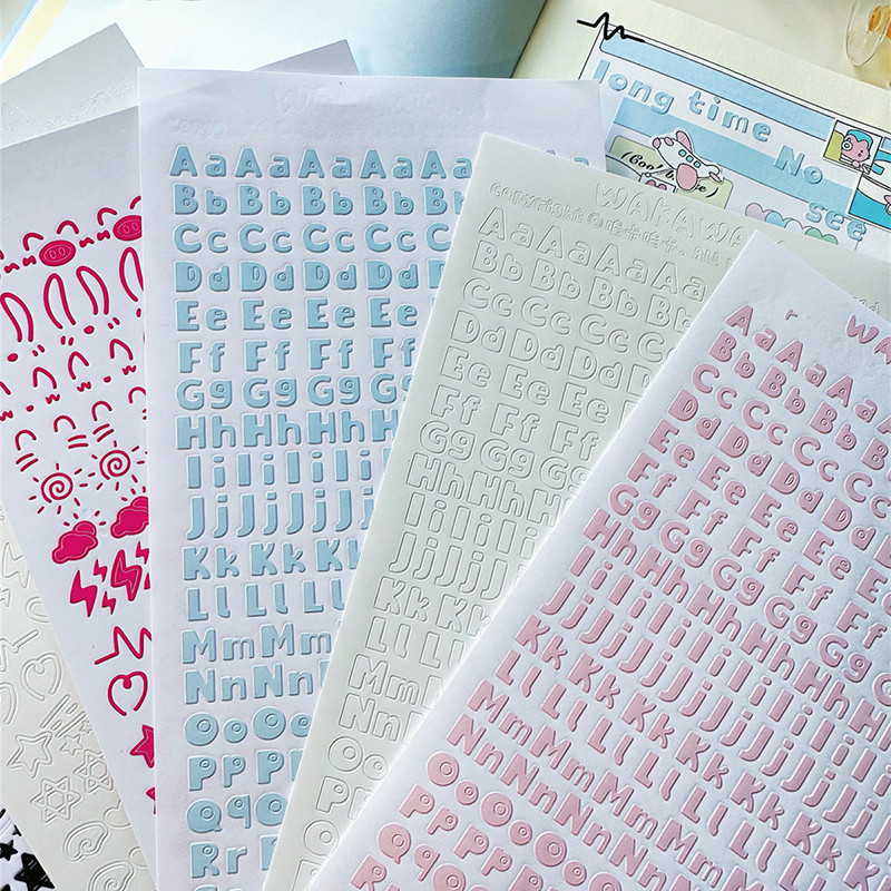 

1Pc Letter Alphabet Stickers Decoration Scrapbooking Diary DIY Collage Photocard Idol Album Journal Stationery