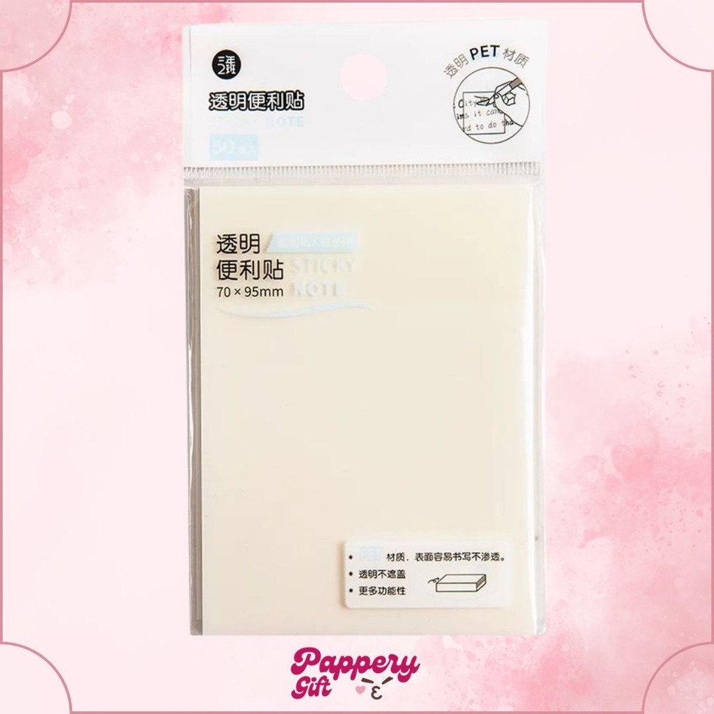 

Sticky Notes Transparan 50 lembar anti Air tahan air / Transparent Sticky notes - SE0236