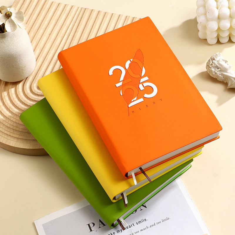 

New Leather Cover Weekly Monthly Planner Notebook 2025 Planner Notebook Portable A5 Agenda Diary Notebook School Supplies