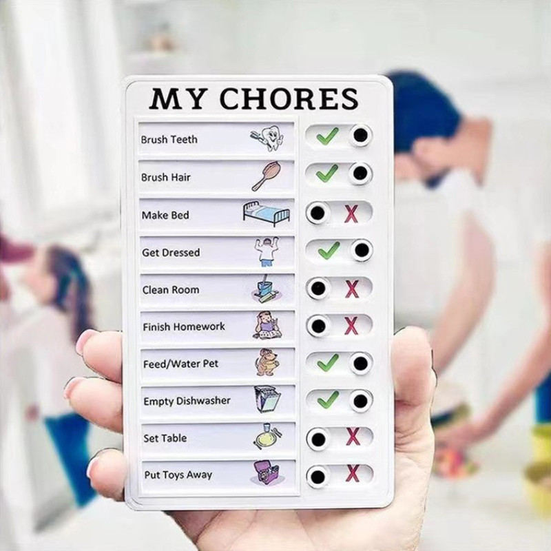 

Reusable Memo Pad Chores Checklist Daily Planner Memo Chore Chart Detachable Board for Kid Self-discipline Routine Planning Card