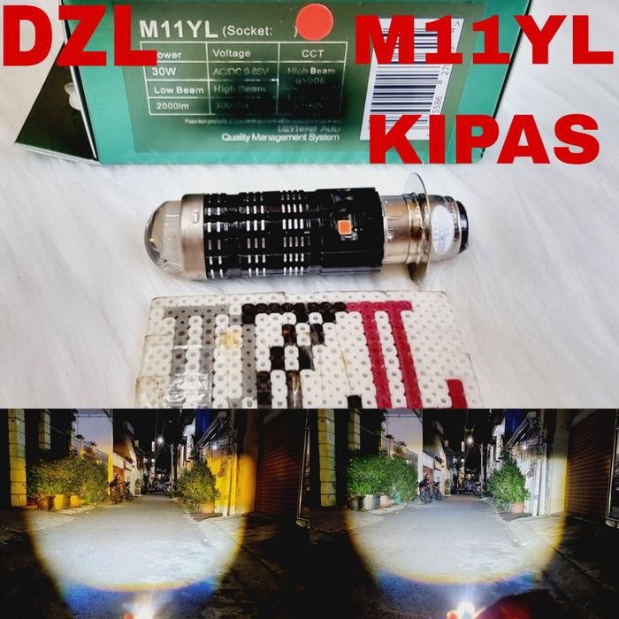 Lampu utama led rayton rtd h6 m11yl ada kipas 30 watt premium senja devil - PUTIH KUNING , RGB