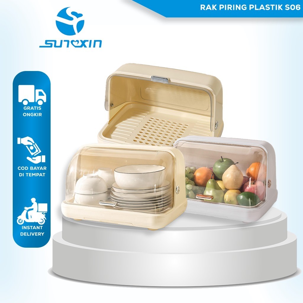 Sunxin Rak Piring Plastik S06/ Rak Cangkir / Rak Cangkir Gantung / Rak Piring Wastafel
