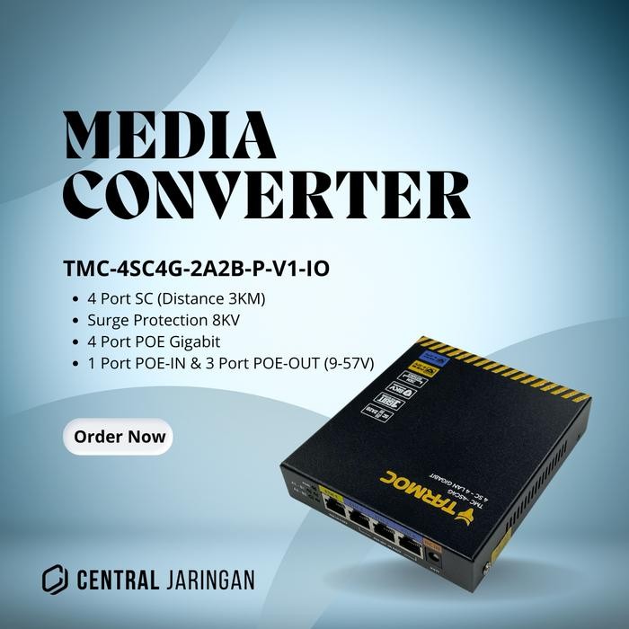 Tarmoc TMC-4SC4G-2A2B-V1-IO | Media Converter 4 FO 4 LAN / 4FO 4LAN 4SC 4LAN 4 SC 4 LAN Gigabit POE 